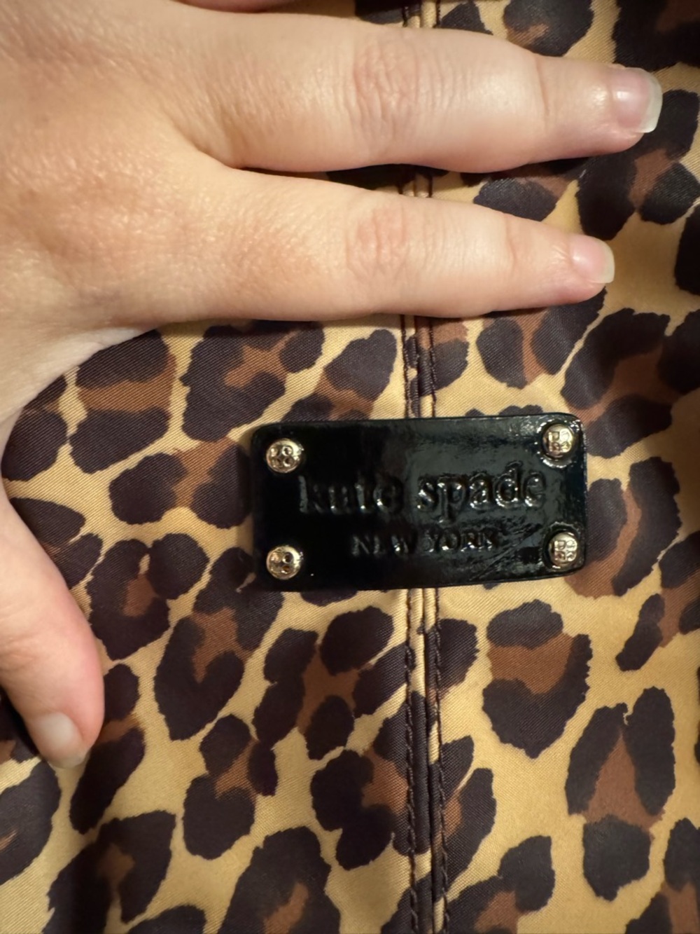 Kate Spade Leopard Print Hobo Shoulder Bag - Black Trim - Picture 2 of 6